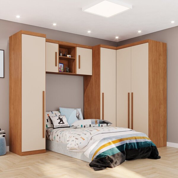 Modulado Quarto Infantil 6 Peças Liz Espresso Móveis Cinamomo