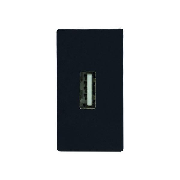 MÓDULO - 1 TOMADA USB 2A (PRETO BRILHANTE) - LX