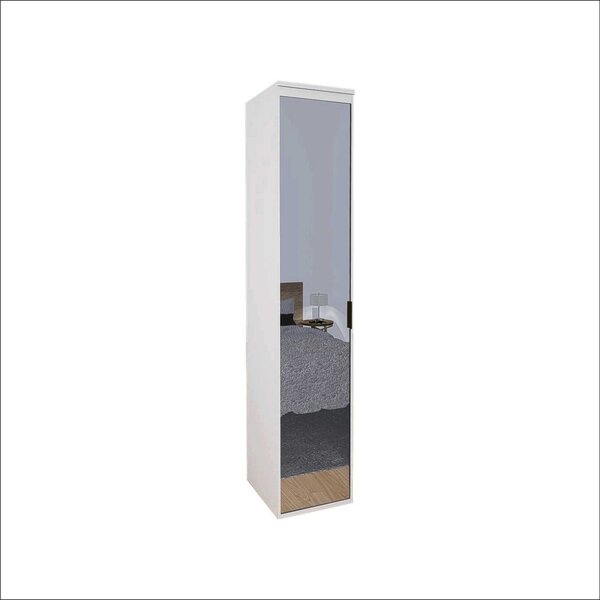 Módulo 450 Mm 1 Porta De Espelho Com Cabideiros  Branco