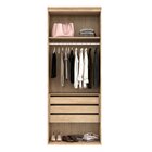 Módulo 700 Mm 2 Portas Com Gavetas Modulada Carvalho/off White