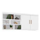 Módulo Aéreo Infantil 2 Portas Com Nichos Branco Brilho Madri