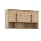 Módulo Aéreo Para Cama Casal 4 Portas 3 Nichos  Carvalho