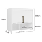 Módulo Aéreo Para Cama De Solteiro Mdf Lotus Belmax Branco