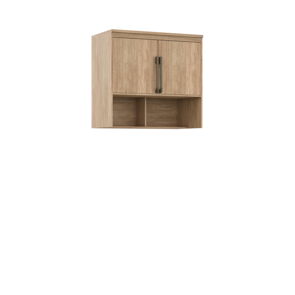 Módulo Aéreo Para Cama De Solteiro Mdf Lotus Belmax Carvalho