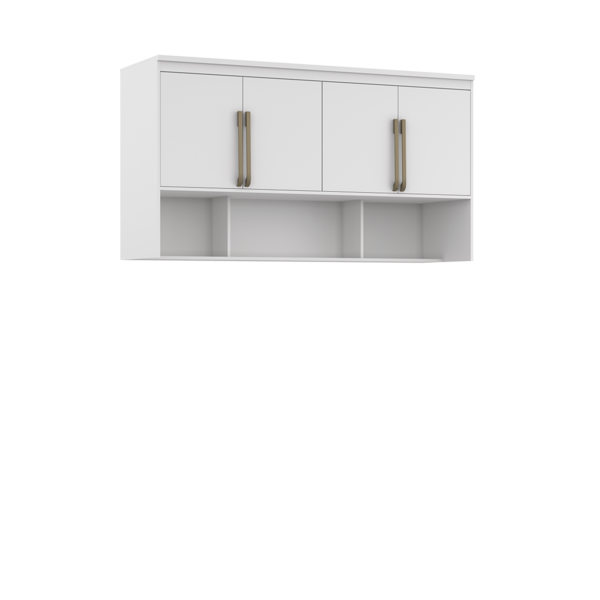 Módulo Aéreo Para Cama Queen Mdf Lotus Belmax Branco