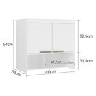 Módulo Aéreo Para Cama Solteiro 2 Portas 2 Nichos  Carvalho