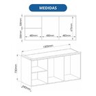 Módulo Aéreo Para Quarto 3 Portas Elegance Niquel/blanc