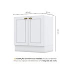 Balcão 2 Portas 80cm Emily  Branco