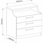 Módulo Bancada 3 Gavetas Elegance  Angelin/níquel