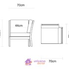 Módulo Canto Para Sofá C/ Madeira Jatobá E Estofado Acqua Blo