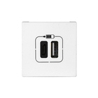 Módulo Carregador 2 USB Tipo A+C 3A Branco Pial Plus+ Legrand