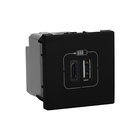 Módulo Carregador 2 USB Tipo A+C 3A Preto Pial Plus+ Legrand