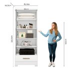 Módulo Closet 1 Gaveta Smart Versatile Espresso Móveis Branco