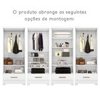 Módulo Closet 1 Gaveta Smart Versatile Espresso Móveis Branco