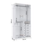 Módulo Closet 200x45x100 C/ 5 Gavetas E Cabideiro Duplo M367.b