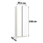 Módulo Closet 2 Portas 2 Cabideiros Branco Mat Prime Plus