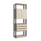 Módulo Closet 2 Portas 3 Gavetas Clothes  Nature/grafite