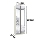 Módulo Closet 2 Portas 3 Gavetas Espelhado Prime Plus Luciane