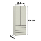 Módulo Closet 2 Portas 4 Gavetas Kashmir Prime Plus Luciane