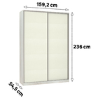 Módulo Closet 2 Portas de Correr 3 Gavetas com Colméia Kashmir