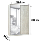 Módulo Closet 2 Portas de Correr 3 Gavetas com Colméia