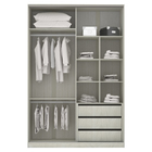 Módulo Closet 2 Portas de Correr 3 Gavetas com Colméia Legno Crema Prime Plus Luciane