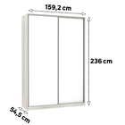 Módulo Closet 2 Portas de Correr 3 Gavetas com Colméia Branco