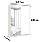 Módulo Closet 2 Portas de Correr 3 Gavetas com Colméia Branco