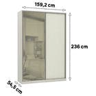 Módulo Closet 2 Portas de Correr 3 Gavetas com Colméia Kashmir