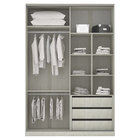 Módulo Closet 2 Portas de Correr 3 Gavetas com Colméia Kashmir Prime Plus Luciane