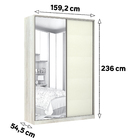 Módulo Closet 2 Portas de Correr 3 Gavetas com Colméia Kashmir