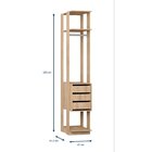 Módulo Closet 3 Gavetas E Cabideiro Clothes 410  Nature