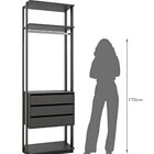 Módulo Closet 3 Gavetas E Cabideiro Clothes 700  Grafite