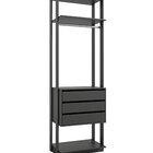 Módulo Closet 3 Gavetas E Cabideiro Clothes 700  Grafite