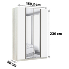 Módulo Closet 4 Portas 3 Gavetas com Colméia Branco Mat