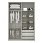 Módulo Closet 4 Portas 3 Gavetas com Colméia Legno Crema Prime Plus Luciane