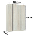 Módulo Closet 4 Portas 3 Gavetas com Colméia Legno Crema