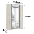 Módulo Closet 4 Portas 3 Gavetas com Colméia Legno Crema