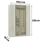 Módulo Closet 4 Portas 3 Gavetas com Colméia Legno Crema