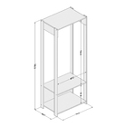 Módulo Closet Branco 180x90,2x47,5cm Platina Politorno