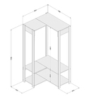 Módulo Closet Branco 180x90,6x90,2cm Platina Politorno