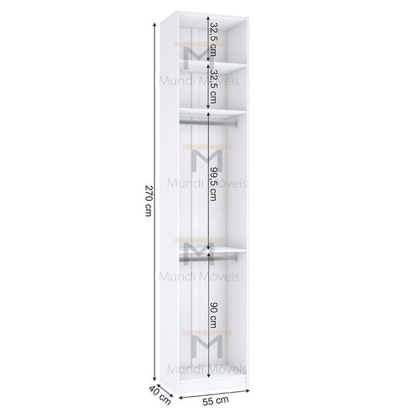 Módulo Closet Cabideiro Duplo A270xl55xp40 M412.b | Leroy Merlin