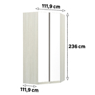 Módulo Closet Canto 2 Portas 3 Gavetas Branco Mat Prime Plus