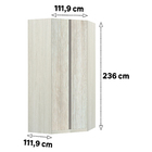 Módulo Closet Canto 2 Portas 3 Gavetas Legno Crema Prime Plus