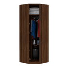 Módulo Closet de Canto com 1 Cabideiro 5 Nichos 1 Prateleira e 1 Cabideiro Nogueira 236x83,8x83,8cm Prime Luciane