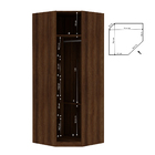 Módulo Closet de Canto com 1 Cabideiro 5 Nichos 1 Prateleira e 1 Cabideiro Nogueira 236x83,8x83,8cm Prime Luciane