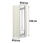 Módulo Closet Canto Diagonal 1 Porta Espelhado Prime Plus Luciane
