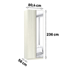 Módulo Closet Canto Reto 1 Porta Espelhado Prime Plus Luciane
