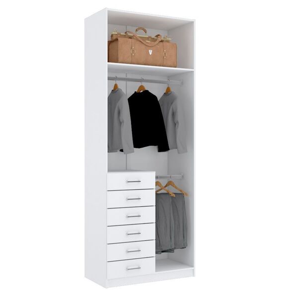 Módulo Closet Com 6 Gavetas E Cabideiro Duplo A250xl95xp50 M3