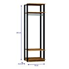 Módulo Closet Com Cabideiro 2 Prateleiras Clothes  Nature/gra